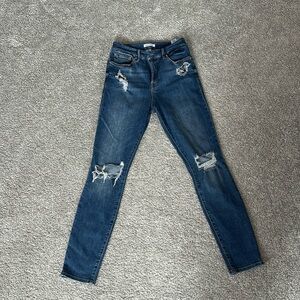 Good American Blue Ripped Skinny Jeans